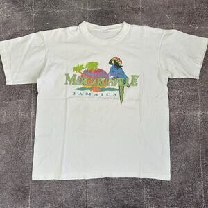 Men's Vintage 90's Jimmy Buffett Margaritaville Jamaica White T Shirt Tee Sz L